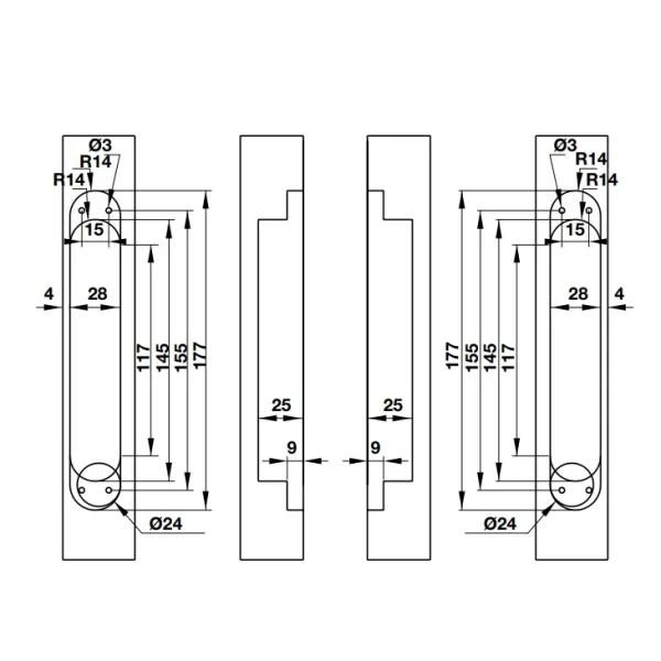 bản vẽ kỹ thuật Bản lề âm Hafele 927.03.029