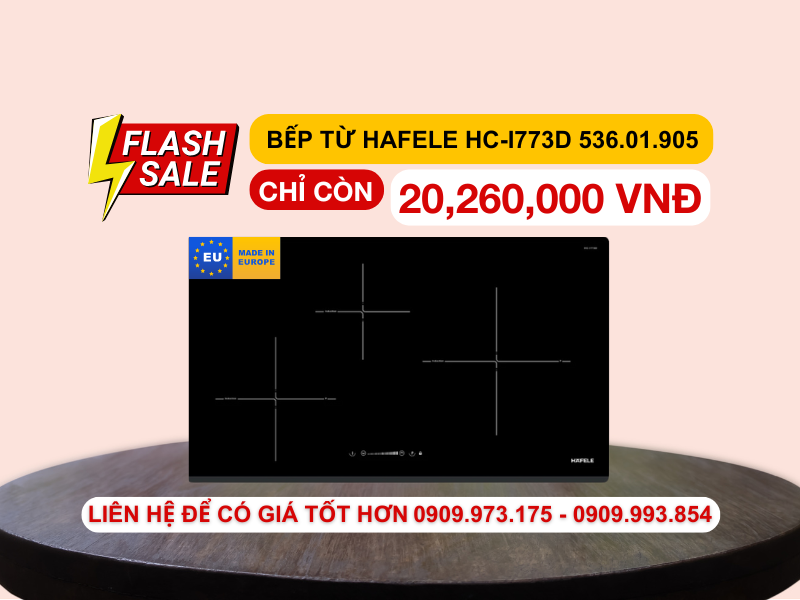flash sale Bếp từ Hafele 3 vùng nấu HC-I773D 536.01.905