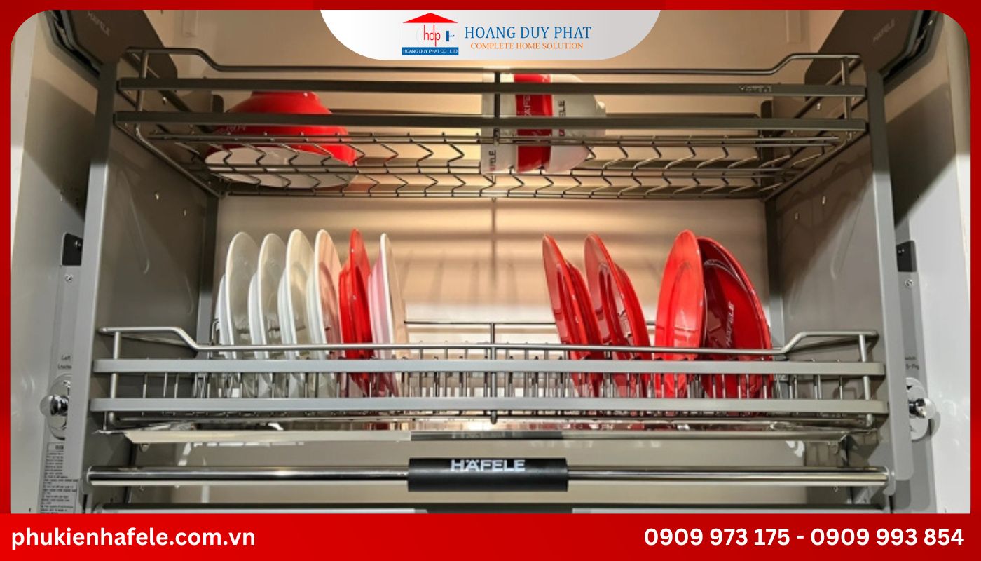 Thông số sản phẩm giá bát đĩa nâng hạ Hafele ORIA 900mm 504.76.818