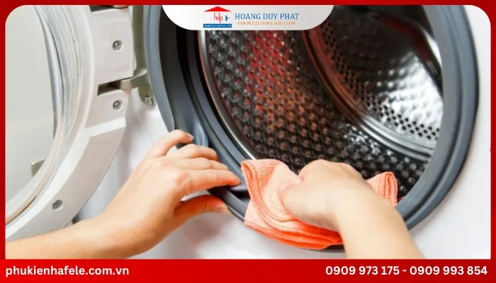 Cách làm sạch máy giặt với bộ phận cao su