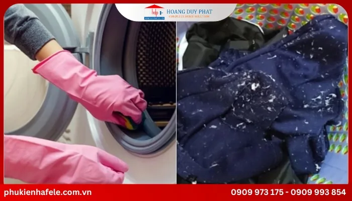 Cách vệ sinh lồng máy giặt tránh quần áo bị dính bẩn