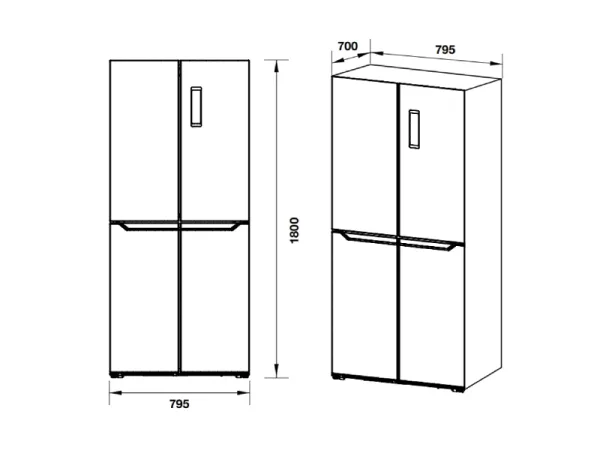 Tủ lạnh 4 cánh Hafele HF-MULB 534.14.050