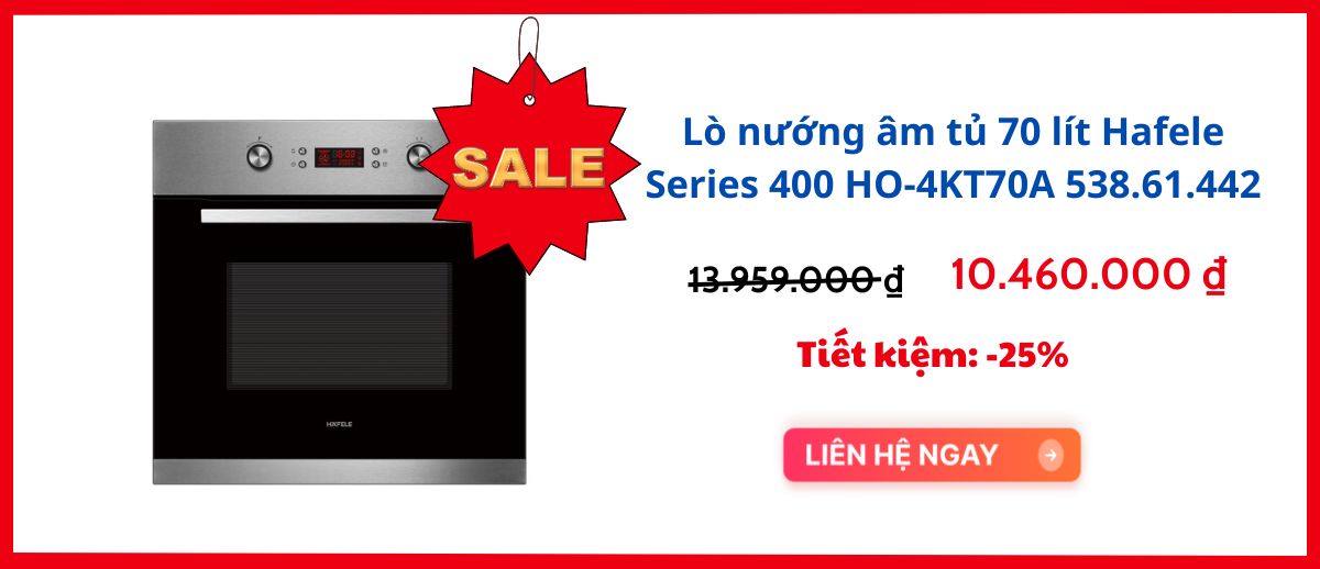 Lò nướng âm tủ 70 lít Hafele Series 400 HO-4KT70A 538.61.442