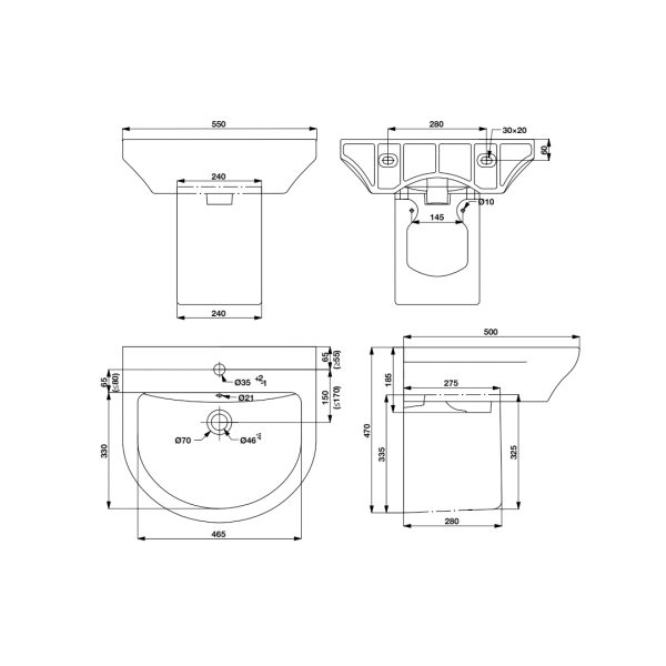 bản-vẽ-kỹ-thuật-Chậu-treo-tường-chân-lửng-ROOTS-Hafele-588.79.090