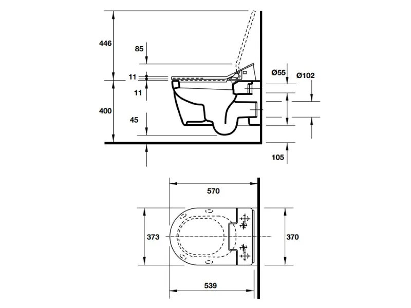 bản vẽ kỹ thuật bồn cầu 588.46.406