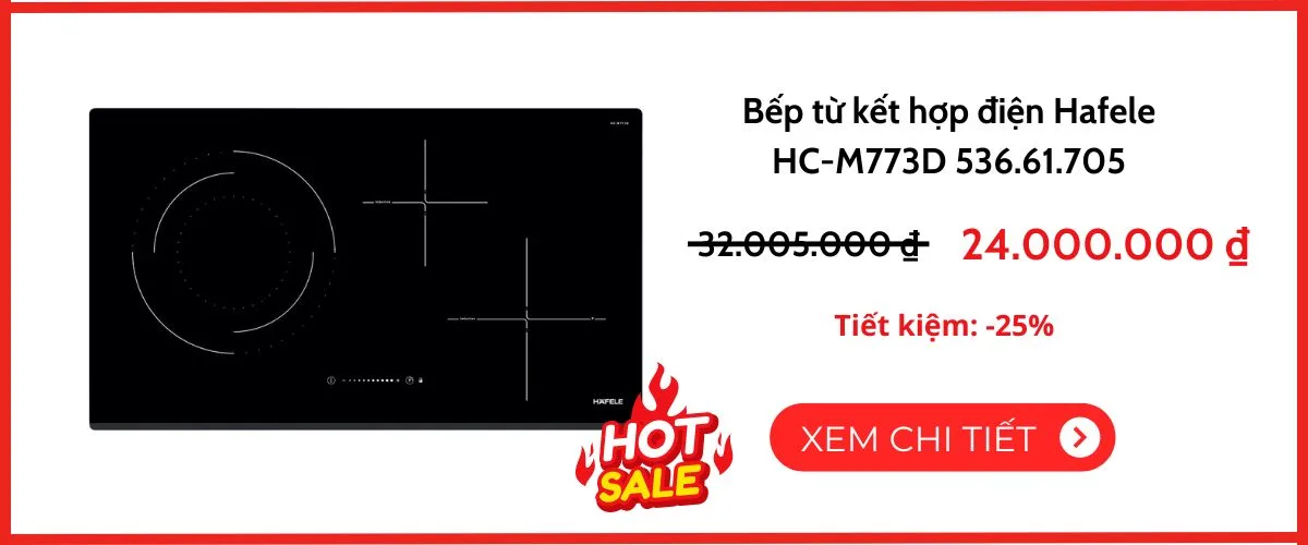 Bếp từ Hafele HC-M773D 536.61.705 kết hợp điện 