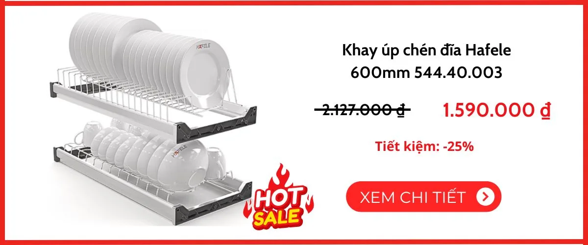 Kệ đựng chén đĩa Hafele 600mm 544.40.003