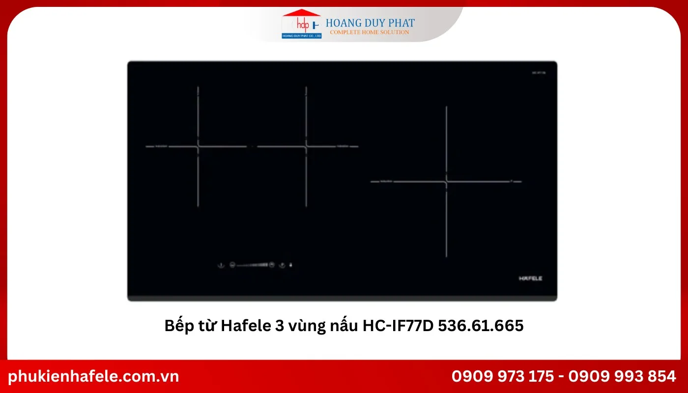 Bếp từ Hafele 3 vùng nấu HC-IF77D 536.61.665 hiển thị nhiệt độ