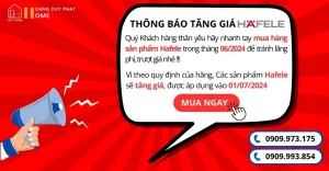 thông báo tăng giá hafele