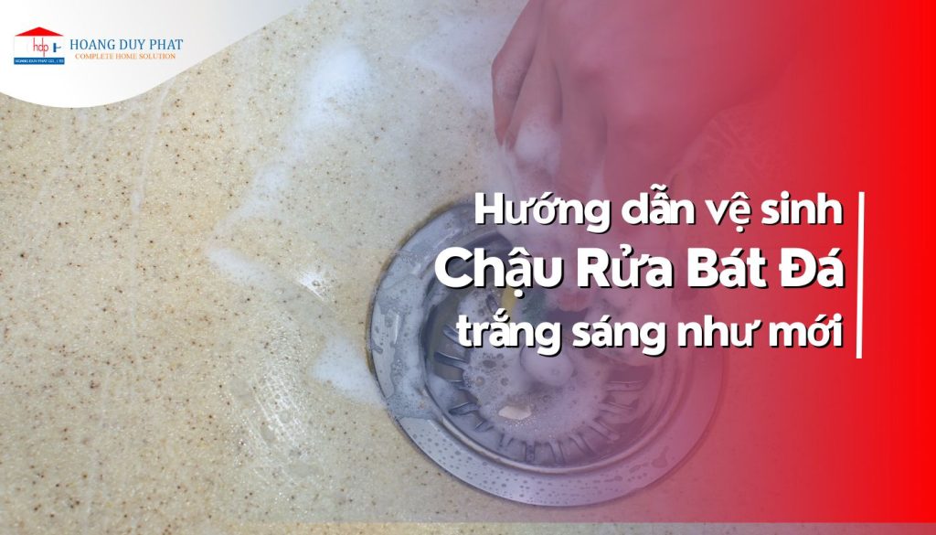 Hướng dẫn làm sạch bồn rửa chén đá