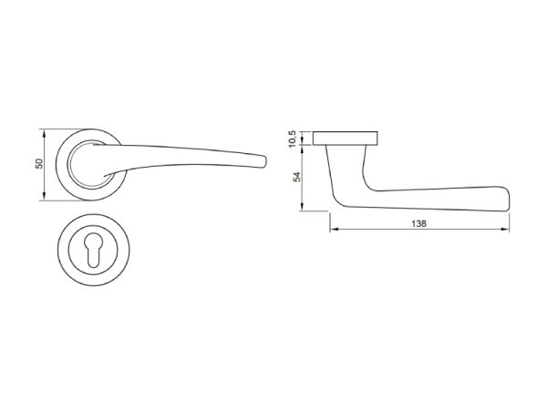 bản vẽ kỹ thuật Tay nắm gạt LEMANS cửa đi nắp chụp ruột khóa 901.79.105