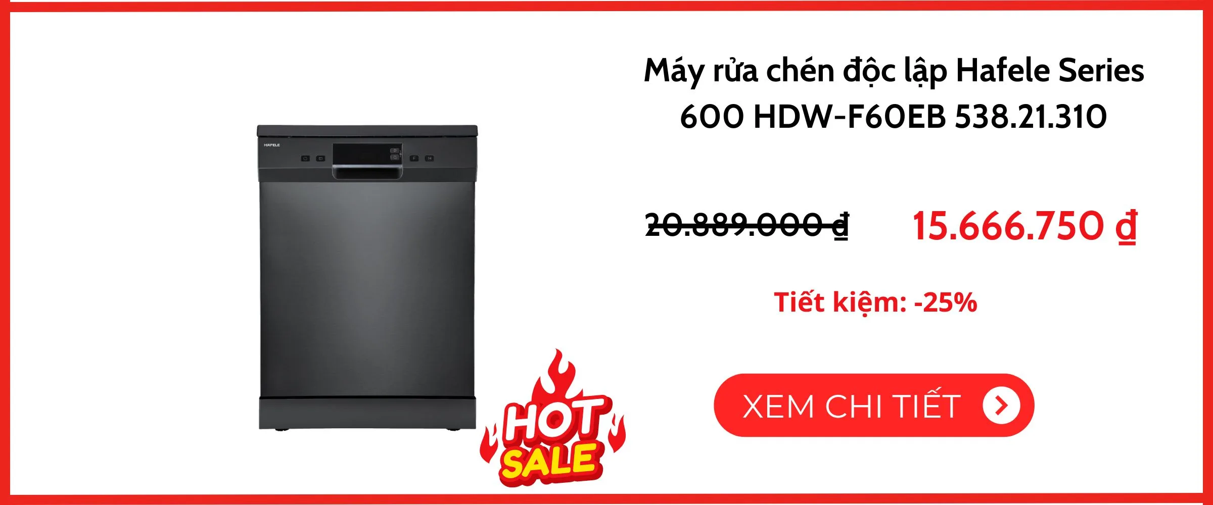 Chế độ rửa bát nửa tải của máy rửa bát HDW-F60EB