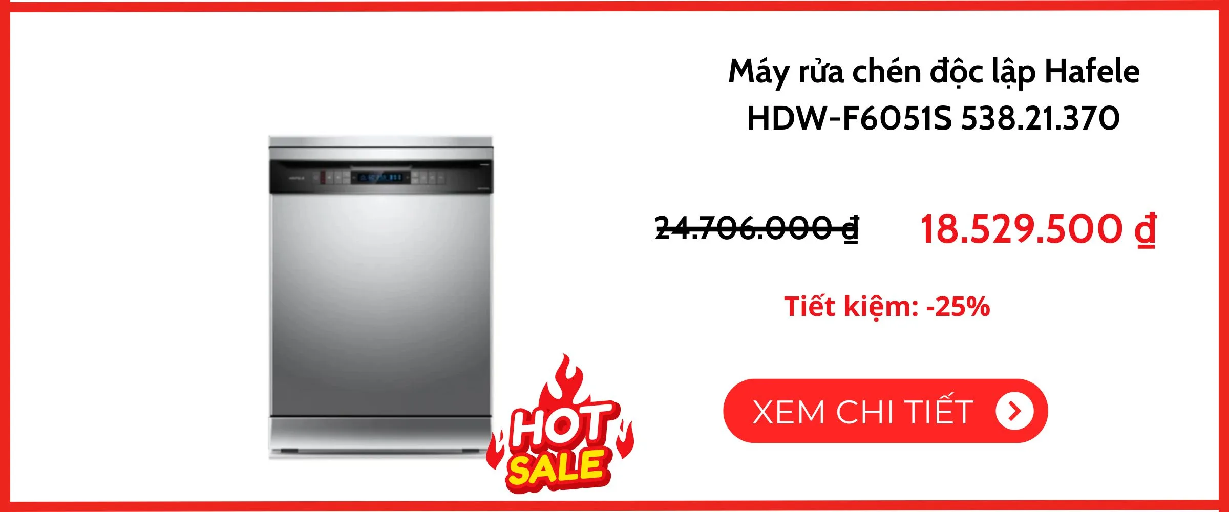 Máy rửa bát Hafeele chức năng rửa nửa tải HDW-F6051S 