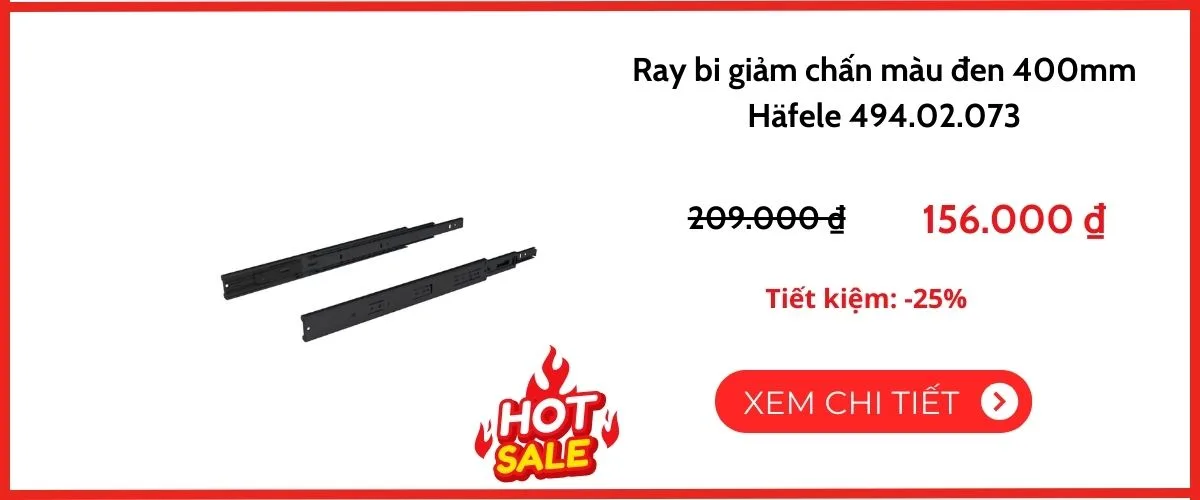 Ray bi giảm chấn màu đen Häfele 494.02.073