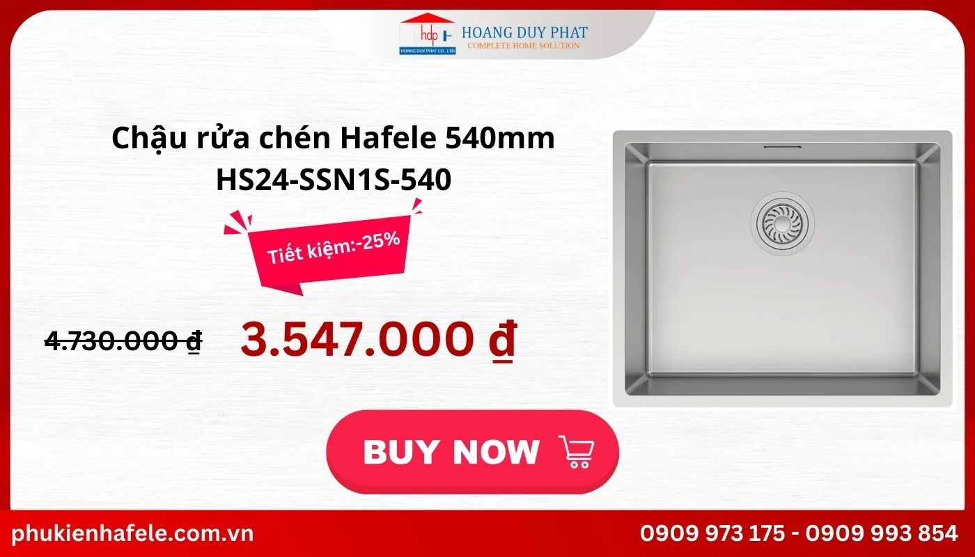 Bồn rửa chén đơn Hafele 540mm 567.24.457