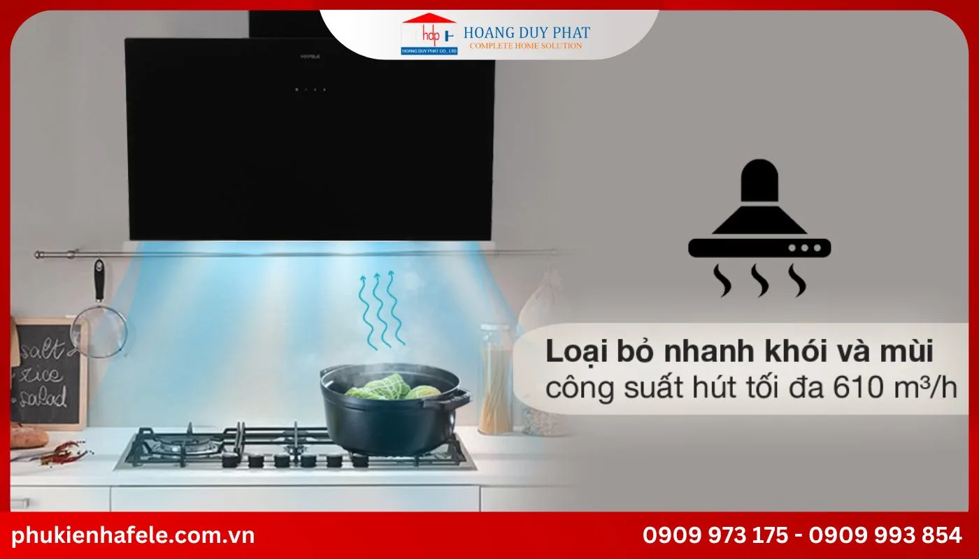 Công suất hút của máy hút mùi Hafele rất tốt