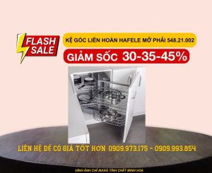 Kệ góc liên hoàn Hafele Inox 304 Mở phải 548.21.002