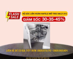 Kệ góc liên hoàn Hafele Inox 304 Mở trái 548.21.012