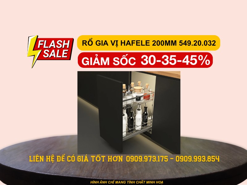 Kệ gia vị Hafele 200mm Inox 304 549.20.032