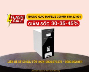 Thùng gạo Hafele 300mm mặt gương đen 549.32.991