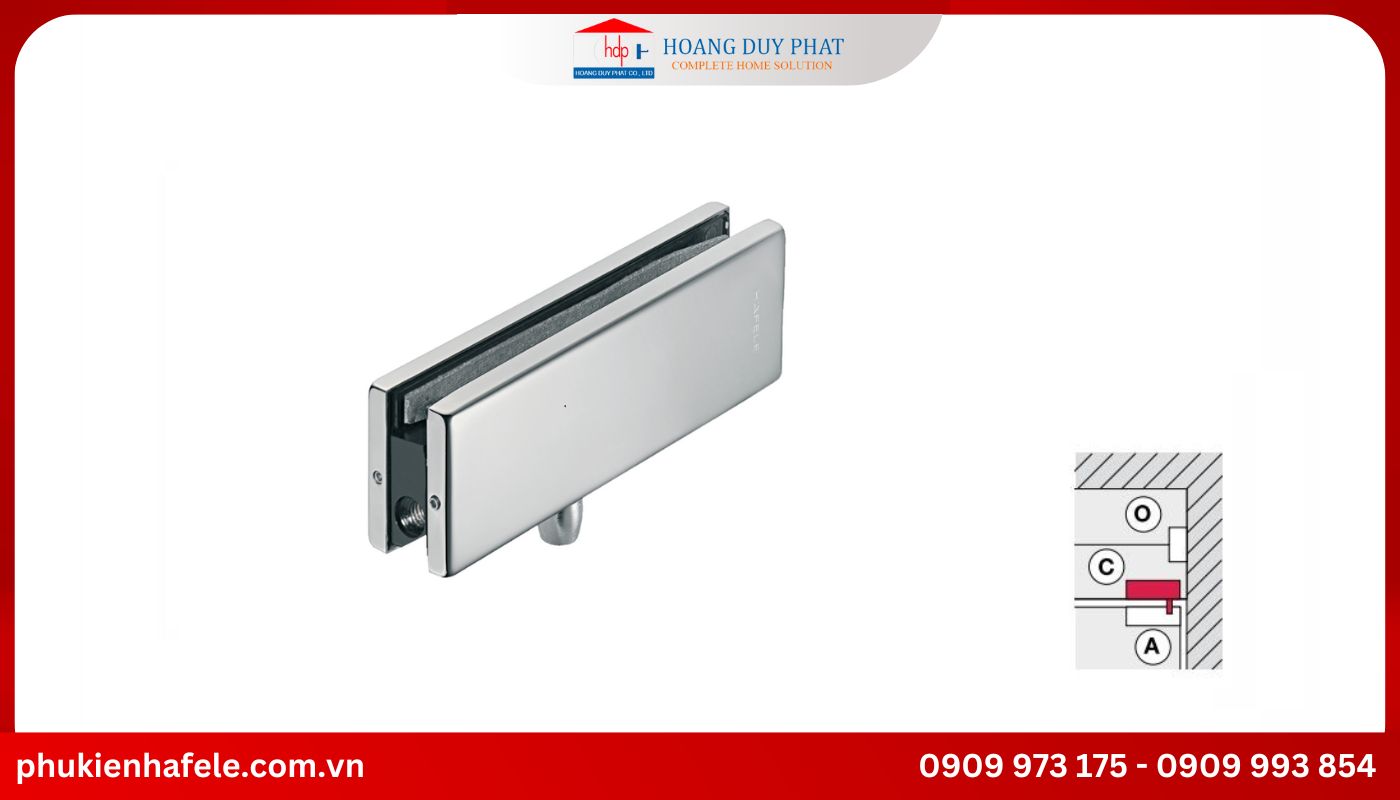 kep-dinh-cua-kinh-hafele Kẹp đỉnh giúp cố định cửa kính với trần nhà