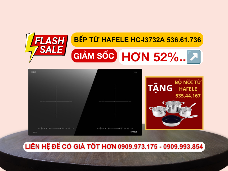 Bếp từ Hafele 2 vùng nấu HC-I3732A 536.61.736 Bếp từ Hafele 2 vùng nấu HC-I3732A 536.61.736
