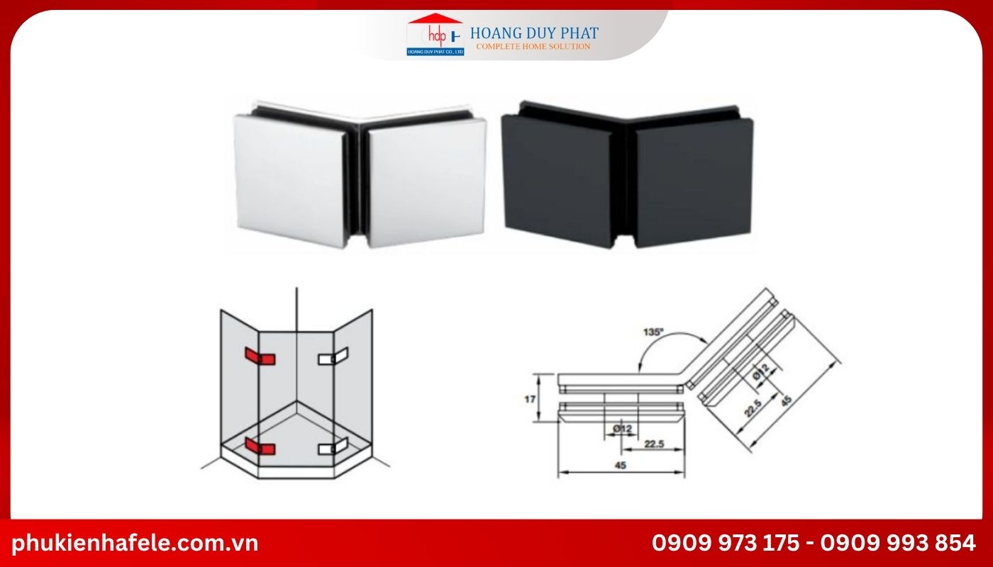 kep-kinh-kinh-nha-tam-hafele-135-do Kẹp kính kính cho nhà tắm Hafele 135 độ