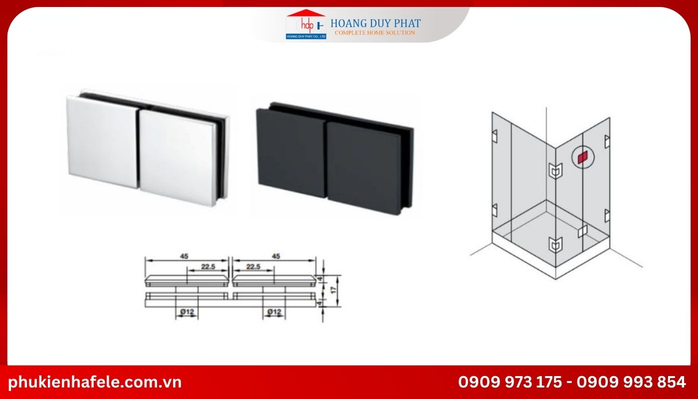 kep-kinh-kinh-nha-tam-hafele-180-do Kẹp vách kính phẳng 180 độ cho phòng tắm