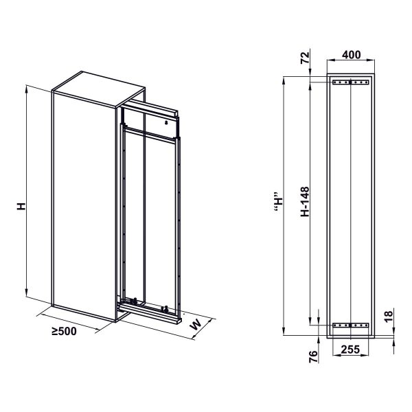 bản vẽ kỹ thuật tủ đồ khô hafele 548.65.005