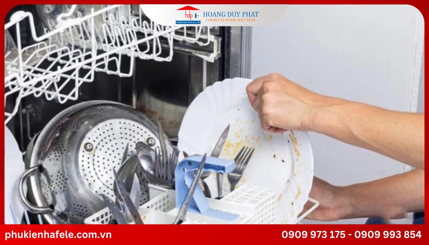 Cách xếp bát đĩa và khối lượng bột rửa sử dụng