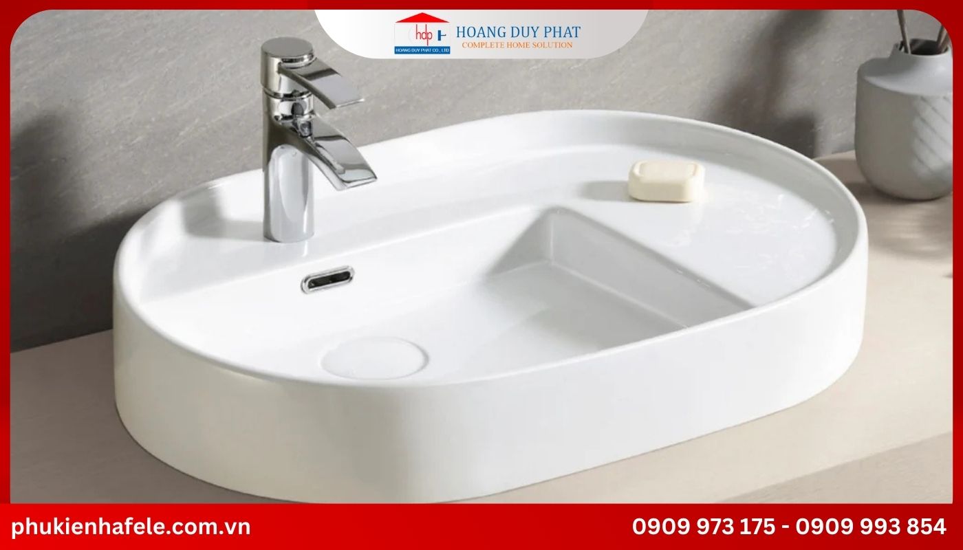 Chậu sứ lavabo để bà Hafele