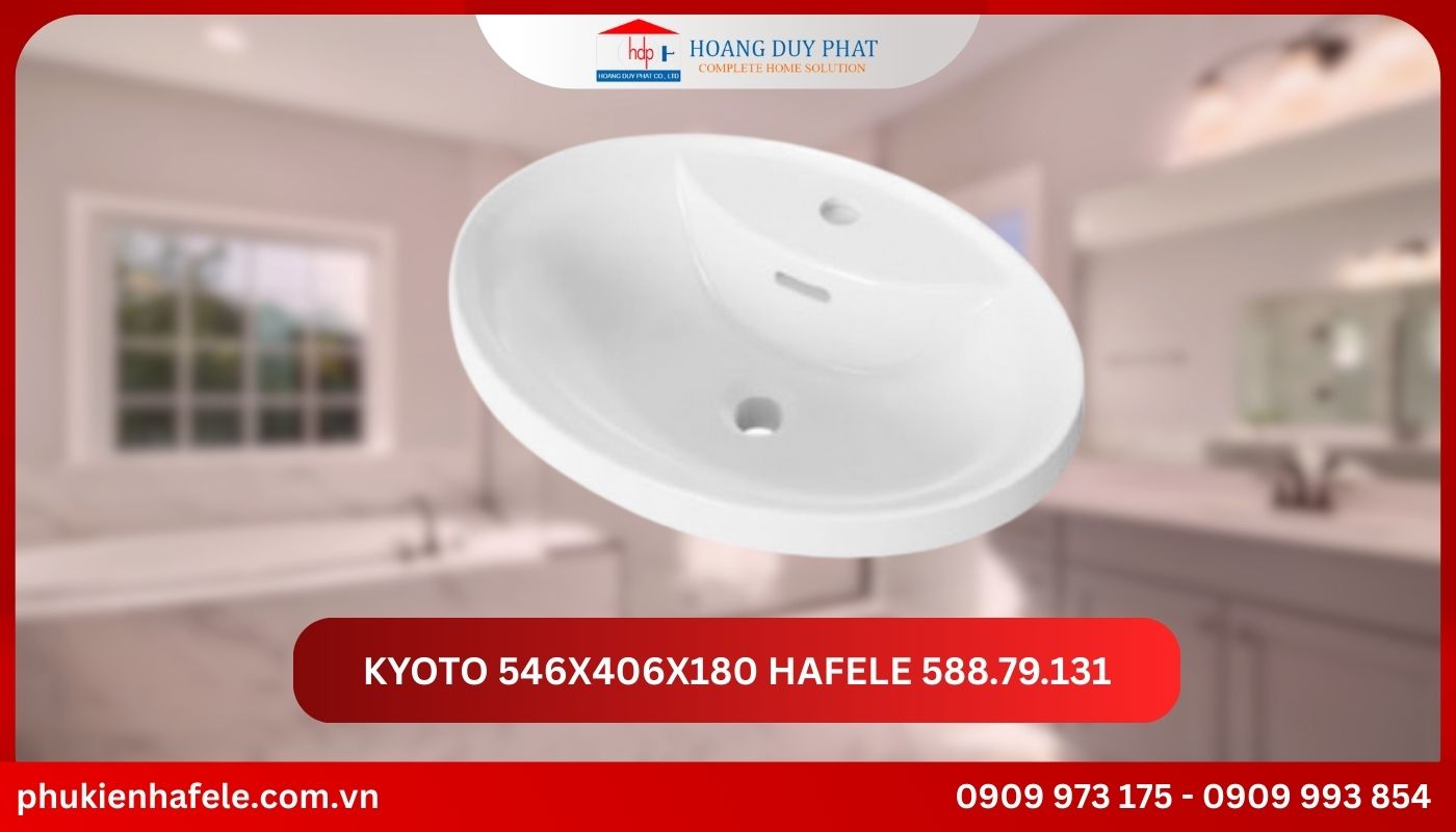 Chậu sứ vành nổi KYOTO 546x406x180 Hafele 588.79.131