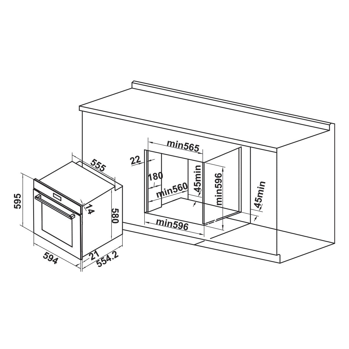 bản vẽ kỹ thuật Lò nướng âm tủ Hafele HC-O811B 495.10.035 bản vẽ kỹ thuật Lò nướng âm tủ Hafele HC-O811B 495.10.035
