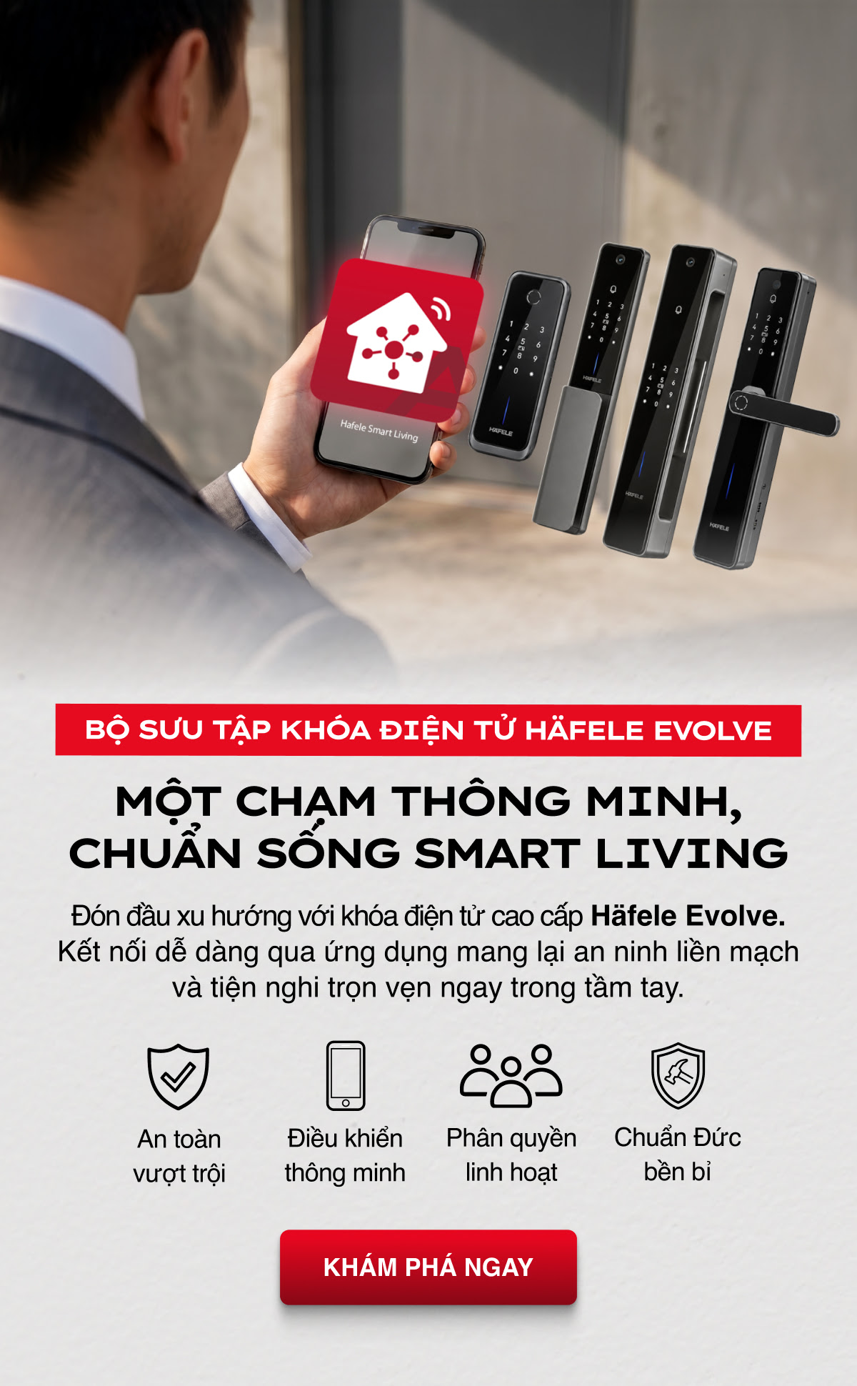 Khóa Điện Tử Hafele Evolve Tích Hợp Công Nghệ Thông Minh image 1