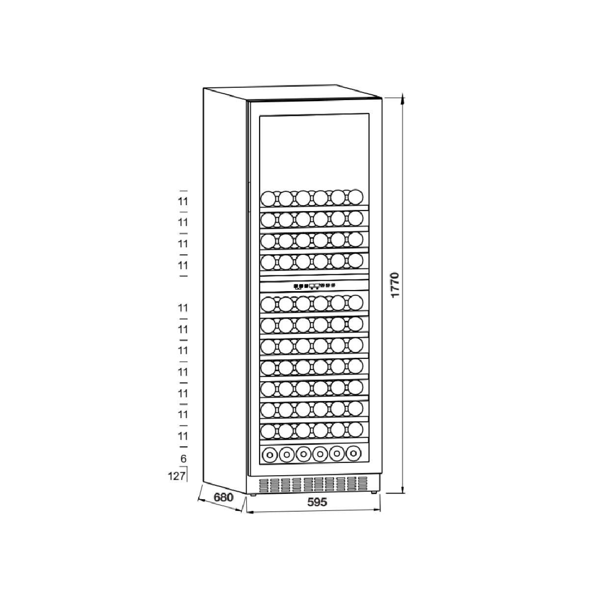 Tủ rượu Hafele HW-C415FB 533.17.021 image 3 Tủ rượu Hafele HW-C415FB 533.17.021 image 3