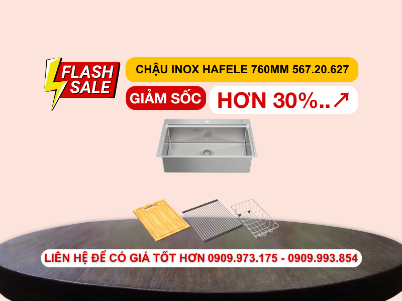 Chậu Inox Hafele 760mm HS24-SSN1S-7650 567.20.627 Chậu Inox Hafele 760mm HS24-SSN1S-7650 567.20.627