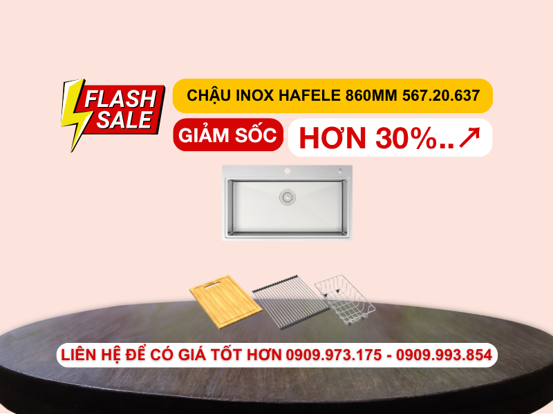 Chậu Inox Hafele 860mm HS24-SSN1S-8650 567.20.637 Chậu Inox Hafele 860mm HS24-SSN1S-8650 567.20.637