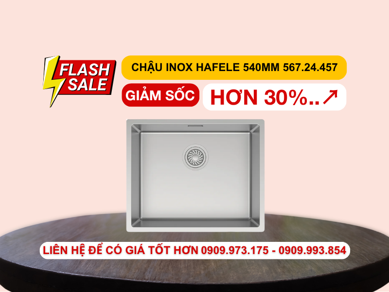 Chậu rửa chén Hafele 540mm HS24-SSN1S-540 567.24.457 Chậu rửa chén Hafele 540mm HS24-SSN1S-540 567.24.457