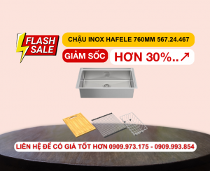 Chậu Inox Hafele 760mm HS24-SSN1S-7644 567.24.467