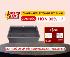 Chậu rửa chén Hafele 760mm HS25-SSN1S-7650 màu Titan 567.24.484