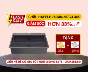 Chậu rửa chén Hafele 760mm HS25-SSN1S-7650 màu Đen 567.24.485