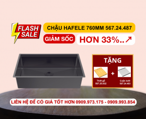 Chậu rửa chén Hafele 760mm HS25-SSN1S-7644 màu Đen 567.24.487