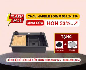 Chậu rửa chén Hafele 800mm HS25-SSN1S-8052 màu Đen 567.24.489
