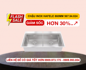Chậu Inox Hafele 860mm WS R10 HS25-SSN2S-8650 567.94.024