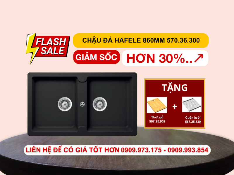 Chậu đá Hafele 860mm HS19-GEN2S90 màu đen 570.36.300 Chậu đá Hafele 860mm HS19-GEN2S90 màu đen 570.36.300