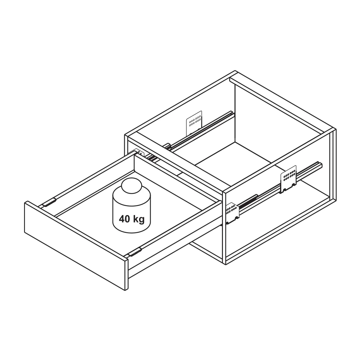 Ray hộp Hafele Matrix Box P Plus, chiều cao thành hộc 92 mm 6 Ray hộp Hafele Matrix Box P Plus, chiều cao thành hộc 92 mm 6
