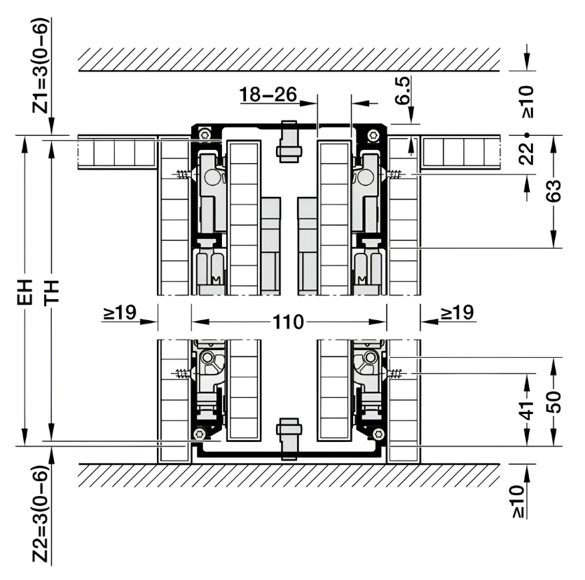 Bộ phụ kiện cửa mở xoay Hafele HAWA CONCEPTA III 25 cánh- cho cánh nhấn mở- chiều cao cánh 1200-2200 mm 408.30.711 banve9