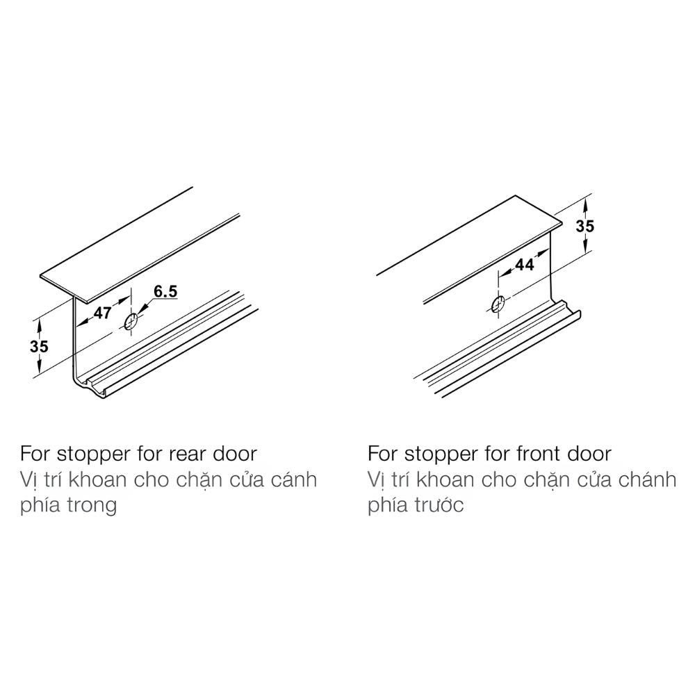 Cửa trượt thẳng Hafele SLIDO F-LINE42 50B trùm ngoài 400.51.165 ban ve 4 Cửa trượt thẳng Hafele SLIDO F-LINE42 50B trùm ngoài 400.51.165 ban ve 4