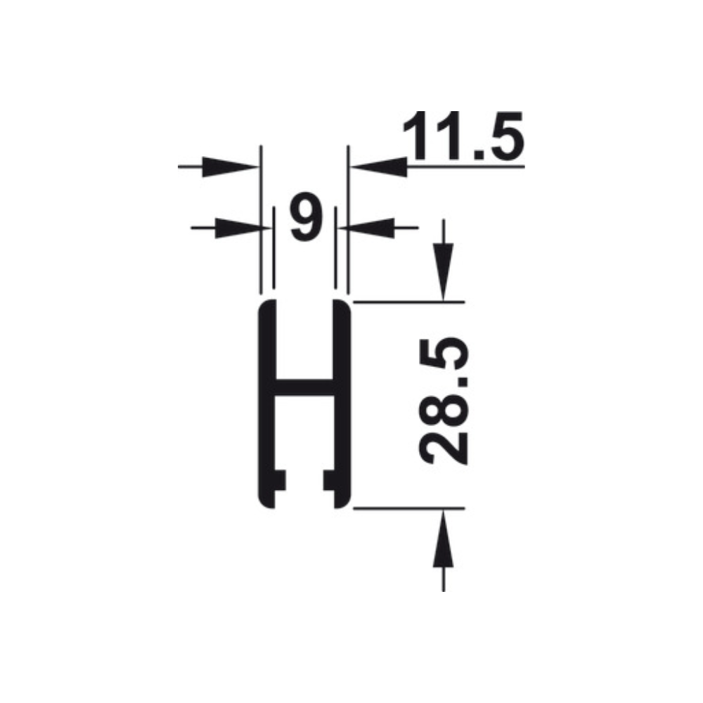 Ray lắp bánh xe cho cửa Hafele SLIDO F-LINE14 25A- dài 5000mm 415.12.605 Ray lắp bánh xe cho cửa Hafele SLIDO F-LINE14 25A- dài 5000mm 415.12.605